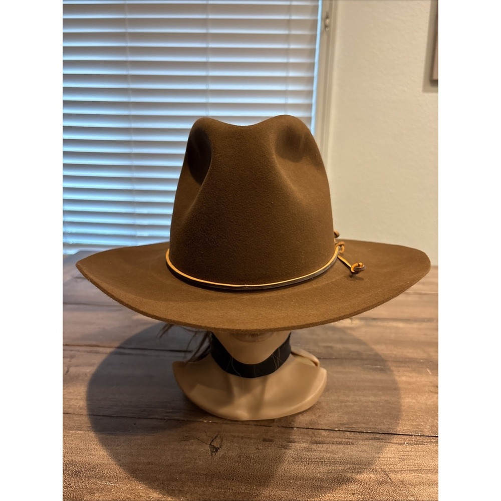 Vtg Polo Western Ralph Lauren Chestnut Brown Felt Cowboy Hat‎ Size 6 7/8 USA